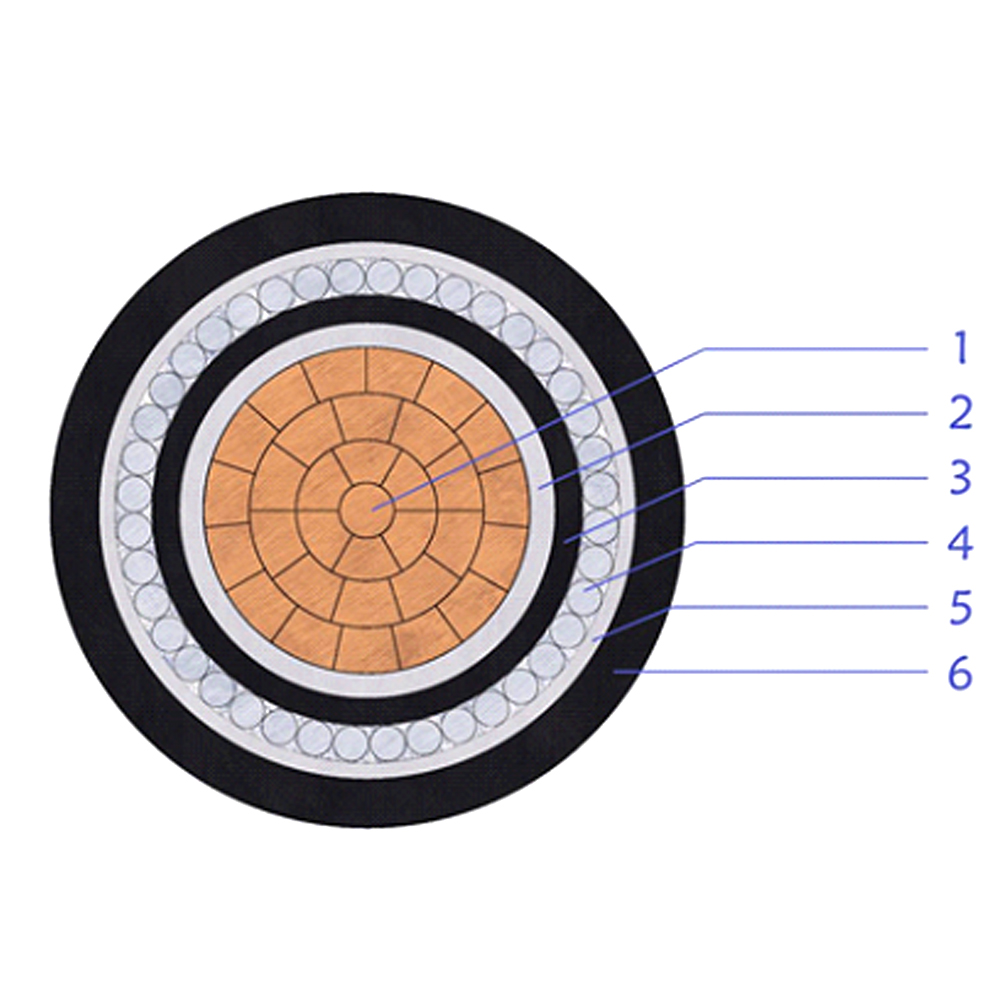 Cable de alimentación blindado de un solo núcleo de Cu/XLPE/PVC/AWA/PVC (0,6/1 kV)